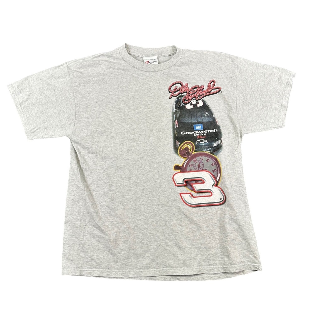 Vintage Dale Earnhardt #3 NASCAR T-Shirt Mens XL Gray Goodwrench Time Flies